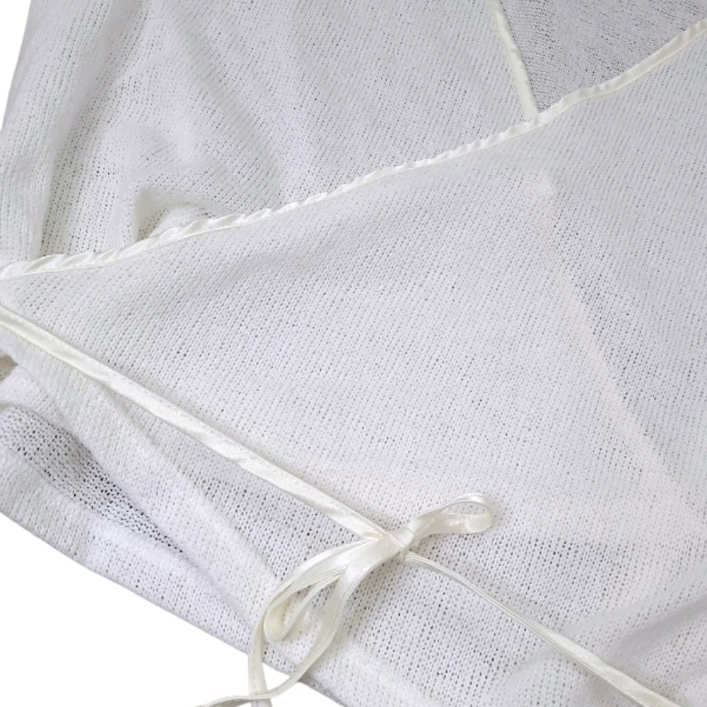 Bali Collection Canada Wrap Top Satin Trim Size Large - Picture 7 of 9